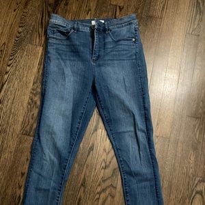 Loft denim capri pant frayed bottom sz 4